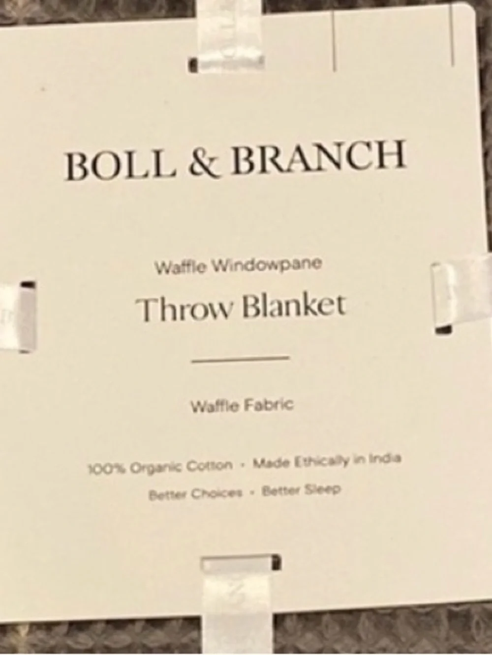 Boll & Branch Gray Waffle Weave Throw Blanket